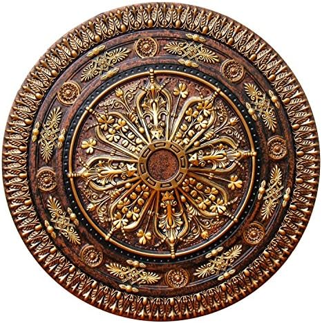 Fine Art Deco CCMF-116-2 Arabic Caprice II Hand Painted Ceiling Medallion, Bronze, Gold, Copper
