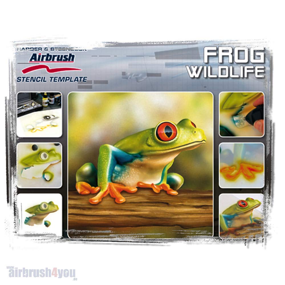 3 Stencils A4 airbrush Frog Wildlife Harder&Steenbeck