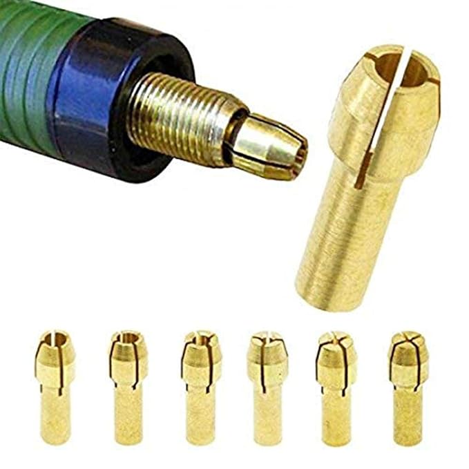 DIY Crafts 6 Pcs Brass Drill Chuck for DIY Crafts Works (17 mm with 5 mm Shank Diameter) (Design # No 1, Pack of 6 Pcs)