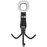 Nuby Bladeless Flexible Tripod 3-Speed Fan | USB-C Rechargeable - 3 LED Light Settings - Black