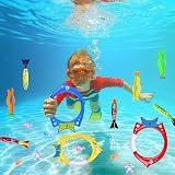DTYDECLE 18pcs Diving Pool Toys Set: Rings Torpedoes Seaweed Gems view 8