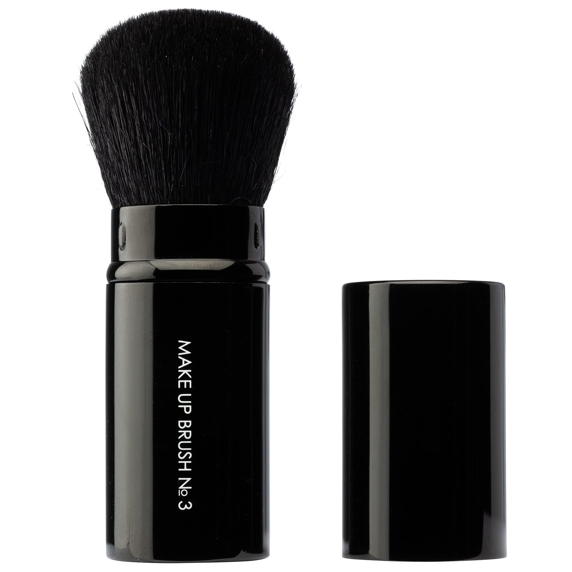 Impala Retractable Kabuki Makeup Brush with Case N3 Natural Bristles Face and Body for Pressed or Loose Powder Makeup - soft and fluffy