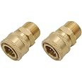 Twinkle Star Pressure Washer Brass Quick Coupler Fittings,3/8 Inch Quick Connect NPT to M22 Metric Fitting,Set of 2,TWIS259