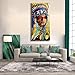 KALAWA Native American Girl Feathered Women Modern Home Wall Decor Canvas Artworks Picture Art HD Print Painting On Canvas 3 Piece Framed Ready to Hang (24''W x 16''H)