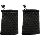 GDQLCNXB Nylon Mesh Drawstring Bag, Small Storage Pouch String Bags 5 x 3.5 Inch for Mini Stuff MP3 Charger Earphone Key,Black 6pcs