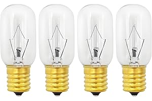 QYKAVM 4 Pack Microwave Bulb WB36X10003-40W 125V Oven Light Bulb Compatible with GE LG Frigidaire Kenmore, E17 Base Appliance Light Bulb,Universal Type Stove Incandescent Light Lamp Replacement,Warm White