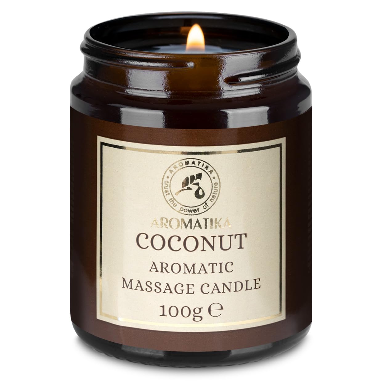 Scented Massage Candle Coconut 100g - Soy Wax Candle - Relaxing Massage Candle - Blend of Coconut & Almond & Monoi de Tahiti Oil - Skin Care - Calming - Beauty - Aromatherapy