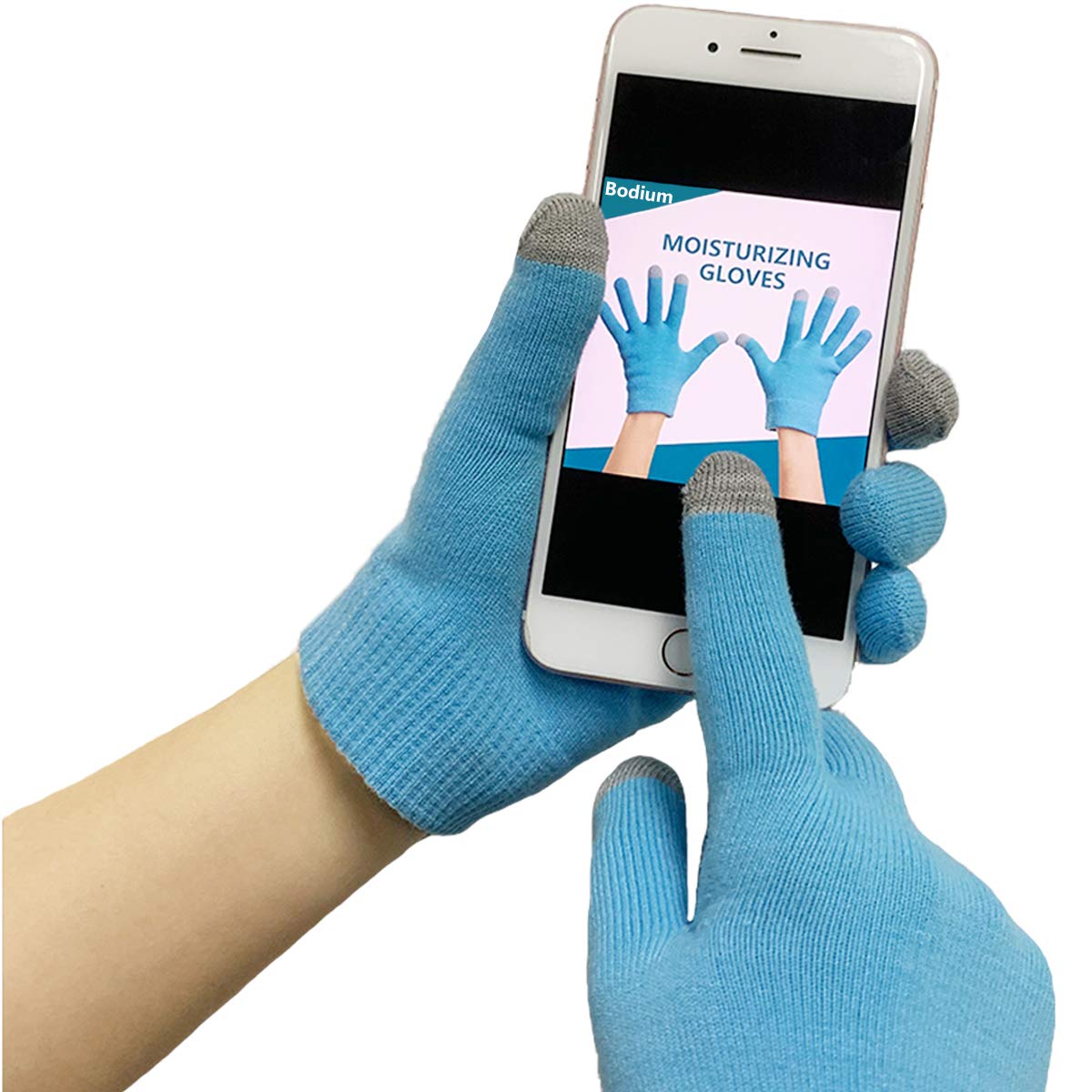 Moisturizing Gel Gloves, Touch Screen Cotton Gloves Heal Eczema Sleeping Lotion Hand Spa Treatment Gloves Repair Rough Cracked Dry Chapped Hands Skin - Blue : Beauty