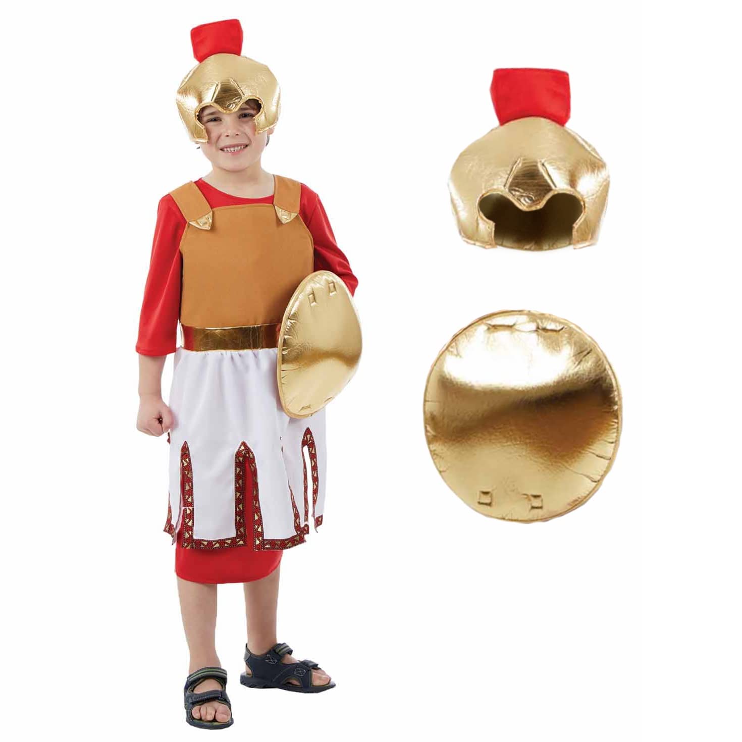 Fun Shack Roman Soldier Costume Kids Gladiator Centurion Fancy Dress Halloween Costumes for Boys Kids Large