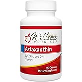Wellness Resources Astaxanthin 6 mg | Wholefood Microalgae Haematococcus Pluvialis | High Potency Whole Algae Astapure | Astaxanthin Nutritional Supplement | 90 Capsules