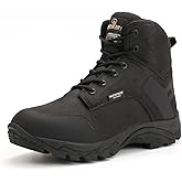 R RUNFUN Men's 6" Waterproof Insulated Hunting Boots Lightweight Comfortable Hiking Boots with Steel Shank, 200g Thinsulate