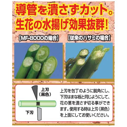 Flower Scissors FLOWERIST URUTRAROSSO MF-8000W