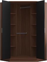 Reflect 3 Piece Wardrobe Set Black Gloss & Walnut 2 Door & 1 Door view 6