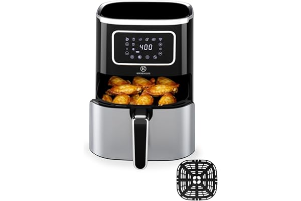 Kitchen Elite Air Fryer Oven 5.28 Qt, 6-in-1 Digital Display Compact Cooker，Space-saving, Nonstick and Dishwasher Safe Basket