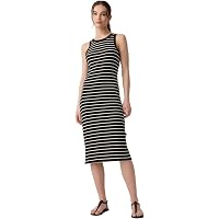 GAP Womens Mixed Media Midi Dress Black L at Amazon Women's Clothing store