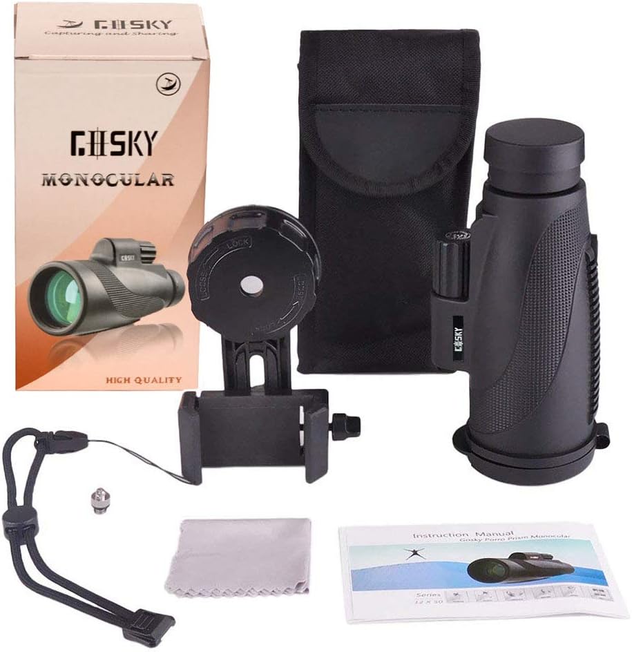  Gosky Titan 12X50 High Power Prism Monocular Telescope review