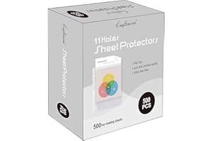 Craftinova Sheet Protectors, 500 Pack Plastic Page Protectors, 11 Hole Upgrade Thickened Material,Clear Page Protectors Fits Standard 8.5 x 11 Paper, 9.25 x 11.25 Top Loaded,for 3 Ring Binder