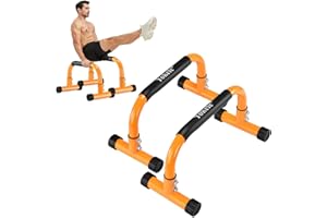 YOKELE Push Up Bar 9.5" High Parallettes Bars No Wobbling Dip Bar for Handstand, Planche, L-Sit, Strength Training, Calisthenics Equipment for Home Gym
