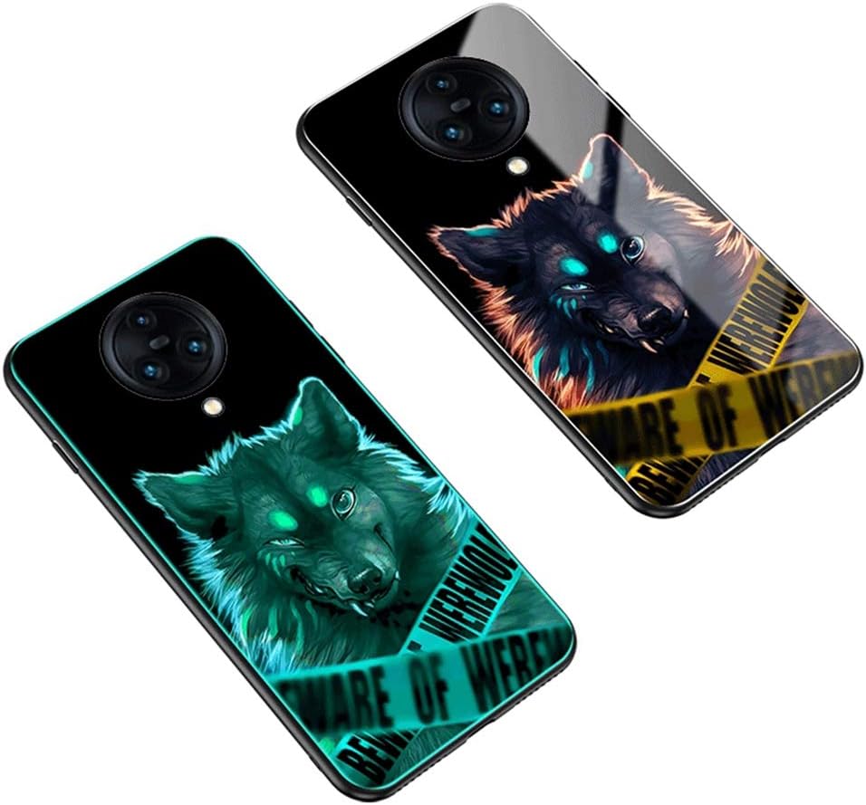GUANHAO Case for Vivo NEX 3, Soft TPU Bumper Noctilucent Tempered Glass Back Scratch Resistant Shockproof Protective Case for Vivo NEX 3 (Wolf)