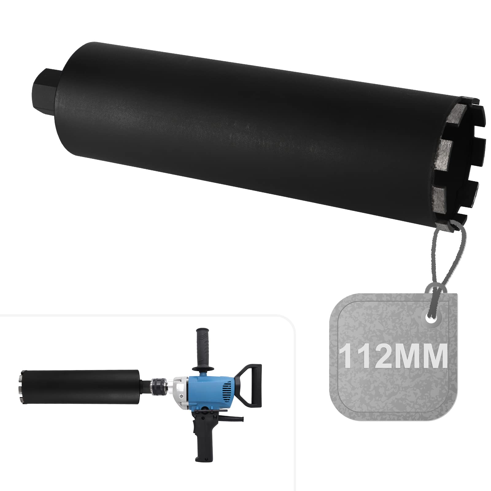 CPROSP Diamond Core Drill Bit 112 mm 1¼ Inch UNC Core Drill Bit L 420 mm for Concrete, Reinforced Concrete, Masonry and Stone