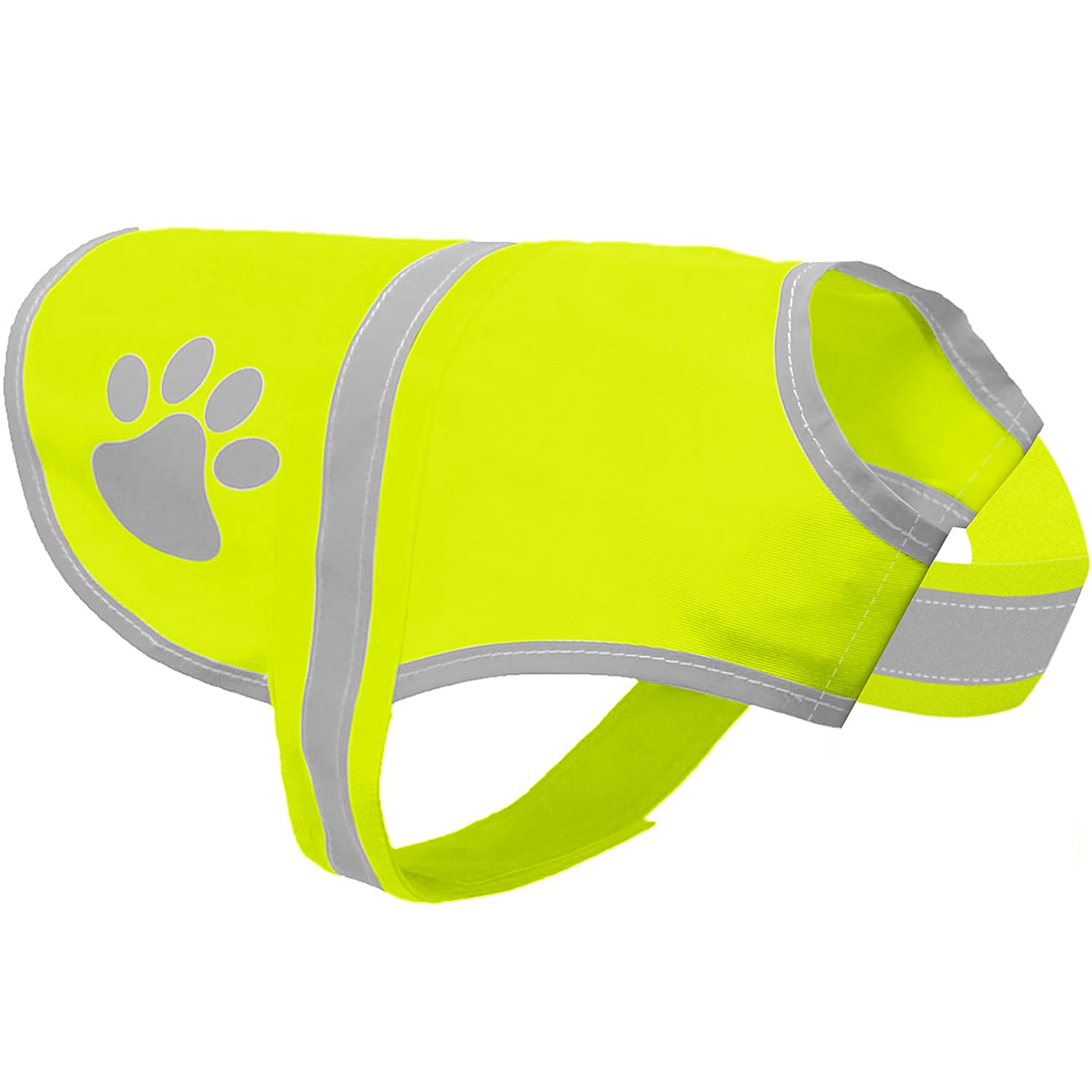 Voarge Reflective Dog Safety Vest, High Visibility, Reflective Vest Pet Vest for Night Outdoors, Yellow, M
