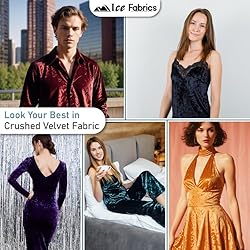 Ice Fabrics Stretch Crushed Velvet Fabric by The