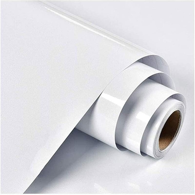 Abyssaly White Sticky Back Plastic Vinyl Wrap 44cm x 500cm for Furniture