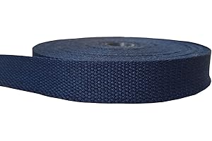 MONIDOOR Cotton Webbing 1 Inch 14 Yards Mediumweight Polyester Cotton Webbing Strap for Cloth Tote Bags Leash Straps Crafts O