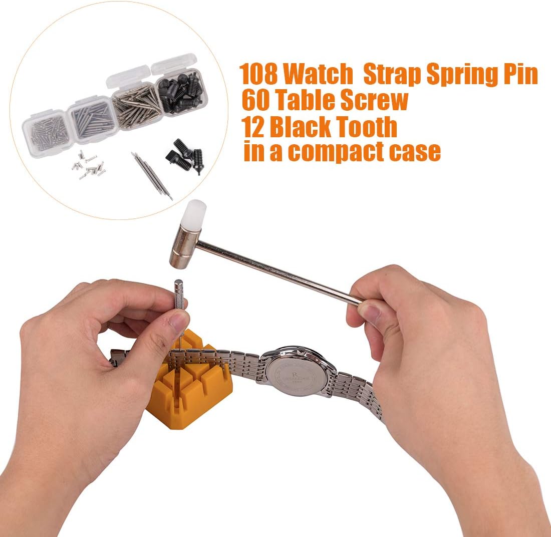 ZEXETT Watch Repair Tool Kit, 200 PCS Professional Spring Bar Tool Set with User Manual, Case Opener Spring Bar Watch Band Link Tool Set with Carry Case: Home Improvement