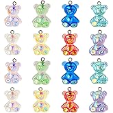 DICOSMETIC 32Pcs 8 Colors 3D Resin Gummy Bear Charms Colorful Candy Bear Charms Pendants Transparent Resin Charm Jewelry Making Finding Accessory for Bracelet Necklace Earring
