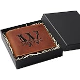 Personalized Leather Wallet for Men – Custom Engraved with Name or Initials, Premium Monogram Wallet for Son, Dad, Grandpa, Boyfriend, Birthday, Father's Day, Anniversary, Christmas