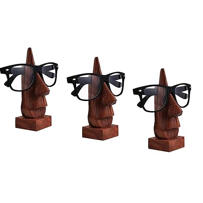 Set of 3 Wooden Spectacle Holder, Eyewear Holder, Eyeware Retainer Holder, Sunglasses Stand, Goggles Holder Perfect for Family