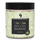 Natural and Organic Exfoliating Tea Tree Scrub with Dead Sea Minerals, Argan Oil