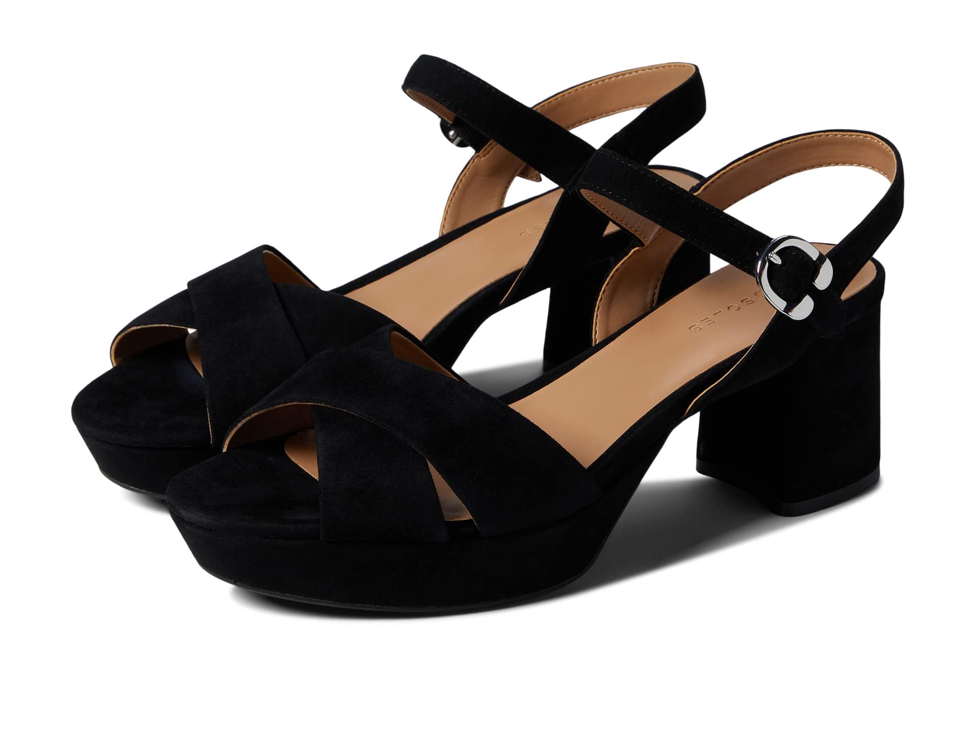 Aerosoles Women’s Cosmos Heeled Sandal, Black Suede, 6.5