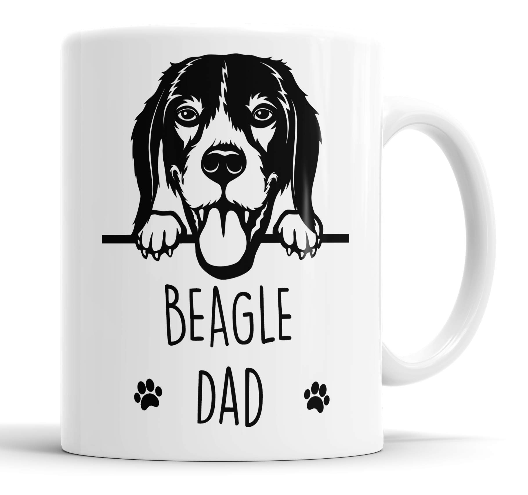Faithful Prints Beagle Dad Mug Pet Present Beagle Dog Mum Dad Friend Joke Funny Gift Cup Birthday Christmas, Ceramic Mug