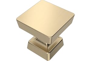 Amerdeco 10 Pack Brushed Gold Cabinet Knobs 1.2 Inch(30mm) Gold Kitchen Cabinet Knobs Dresser Knobs Drawer Knobs and Pulls for Bathroom Cabinets ZH0008