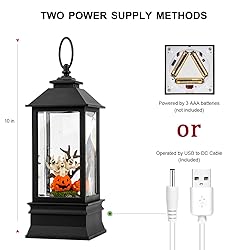 Halloween Snow Globe Lantern Water Glittering