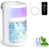 Portable Air Conditioner, 2026 Upgraded 4-IN-1 Portable Ice Fan with 3 Cooling Speeds & 1500ml Water Tank, 2 Cool Mist Ultra-
