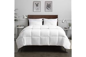 Oaken-Cat Down Alternative Duvet Insert | All Season Eucalyptus Lyocell Mixed Microfiber Comforter for Sensitive Sleeper | 250gsm Ultra-Soft Cloud Fluffy Quilted Comforter (King, Solid White)