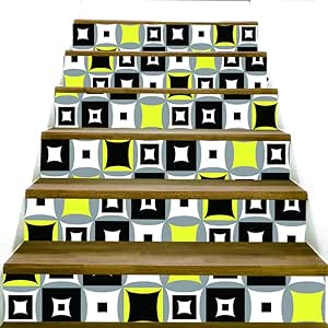 FCFLXJ Auto-Adhesivos Pegatinas De Escalera Pared Pintura Cuadrícula