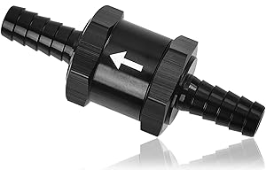 QKYS 5/16" Aluminium Alloy One Way Fuel Check Valves, Brake Booster Check Valve Engraved with Flow Direction, Fuel Line Check Valve for Petrol, Diesel, Gas, Oil, Water, Ship Fuel Systems(8mm)