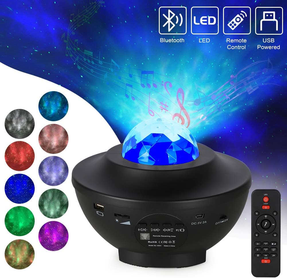 USB Galaxy Star Night Lamp LED Starry Sky Projector Light with Ocean