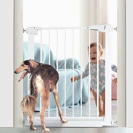 Pet Gate Adjustable Metal Baby Walk Through Gates For Stairs