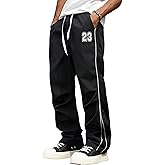 ZAFUL Men's Parachute Sweatpants Y2k Baggy Track Pants Drawstring Wide Leg Casual Trousers Streetwear