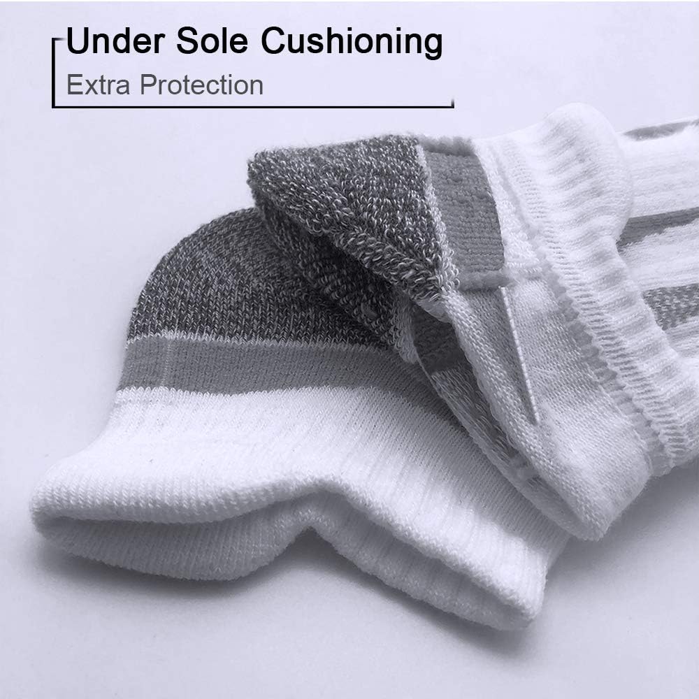AKOENY Women's Performance Athletic Running Socks, White, Size 9-11, 6 Pack: Clothing