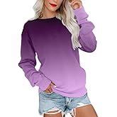 BeadChica Womens Casual Crewneck Sweatshirt Long Sleeve Tops Cute Pullover Loose Fit
