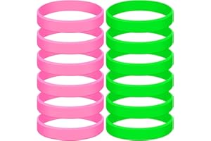 AKAIXI 24 PCS Silicone Bracelets for Women Men Friendship Silicone Wristbands Elastic Universal Rubber Bracelets Blank Wrist Bands for Birthday Sports Party Supplies Accessorie Gifts