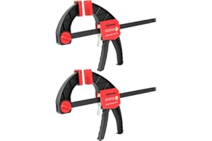 XINQIAO Bar Clamps for Woodworking 6 Inch (2) Wood Clamps Set, Trigger Clamps with 150 lbs, One-Handed Clamp/Spreader for Stable and Reliable Fixing Solutions
