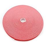 Saisn Reusable Fastening Tape Cable Ties 3/4-Inch Double Side Hook Roll (25 Yard, Red)