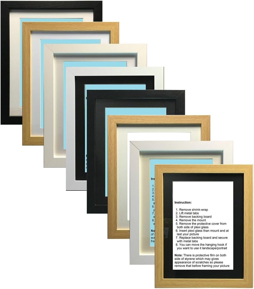 Ulisia Enterprise Photo Frames Pisture Frames Poster Frames With Black, White And Ivory Mounts (24"x20" for pic size 20"x16", Black Frame White Mount) [Energy Class A+]